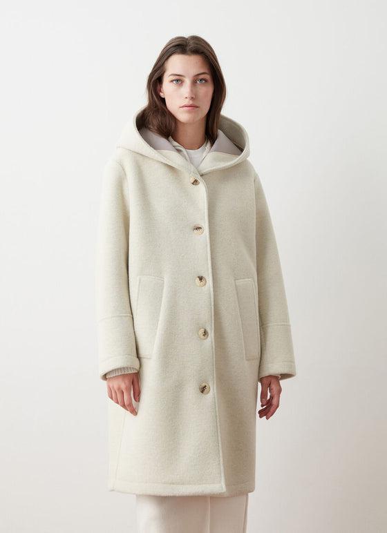 Colmar - Coat with hood in wool cloth for women