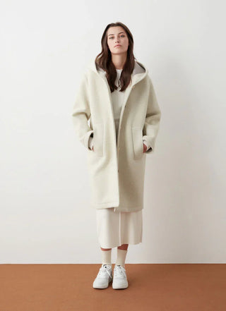 Colmar - Manteau avec capuche en drap de laine pour femme
