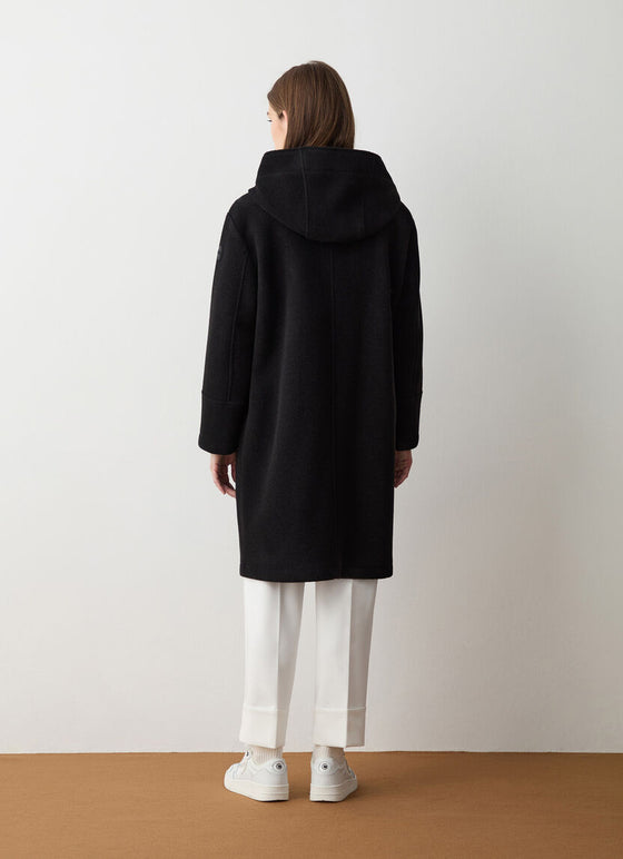 Colmar - Coat with hood in wool cloth for women