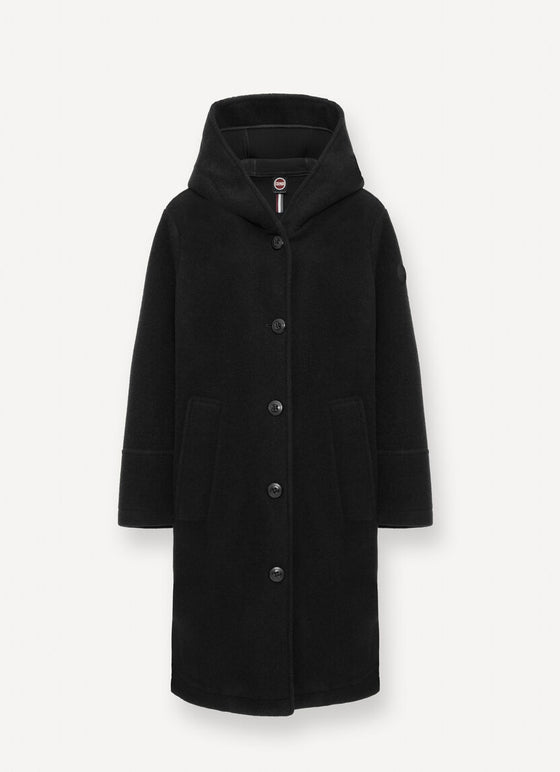 Colmar - Coat with hood in wool cloth for women