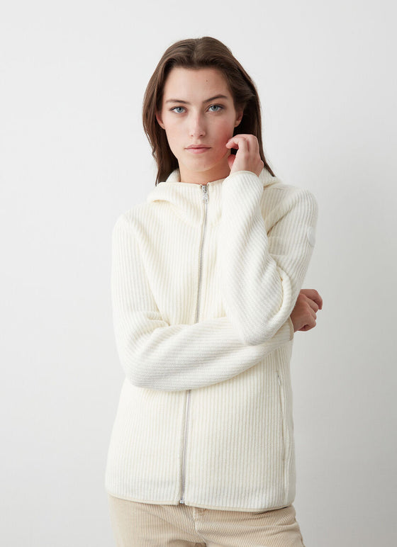 Colmar - Women's curly wool hooded zip cardigan