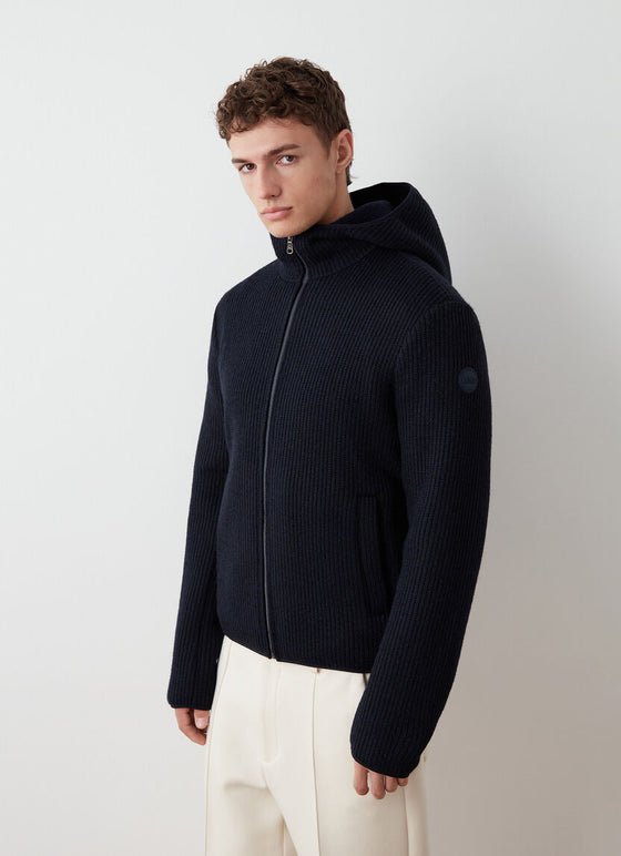 Colmar - Cardigan zip de laine bouclée à capuche pour homme