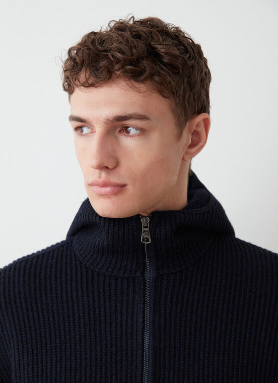 Colmar - Cardigan zip de laine bouclée à capuche pour homme