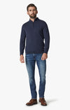 34 Heritage - Cashmere Zip Collar Sweater - Dark Navy