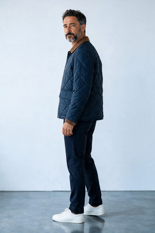Paul & Shark - Quilted jacket with shirt collar and Alcantara® details