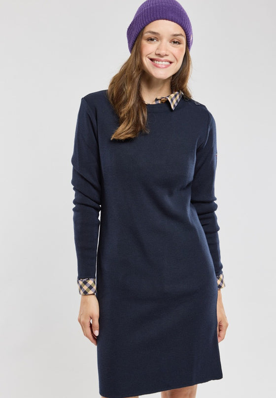 Armor-Lux - Bénodet plain wool dress - Navy