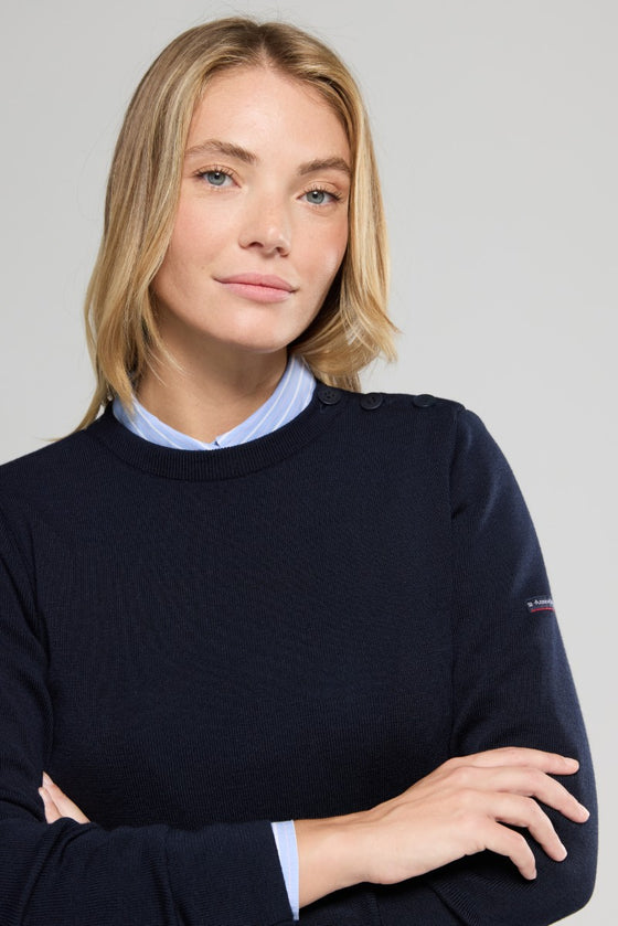 Armor-Lux - Briac - Breton plain wool sweater