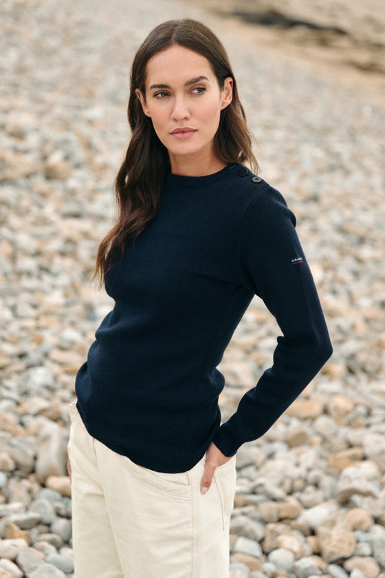 Armor-Lux - Briac - Breton plain wool sweater