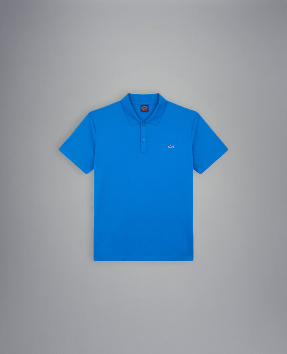 Paul & Shark - Plain short-sleeved cotton pique polo shirt