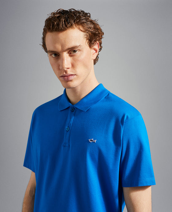 Paul & Shark - Plain short-sleeved cotton pique polo shirt