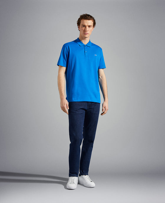 Paul & Shark - Plain short-sleeved cotton pique polo shirt