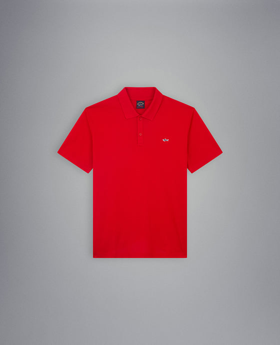 Paul & Shark - Plain short-sleeved cotton pique polo shirt