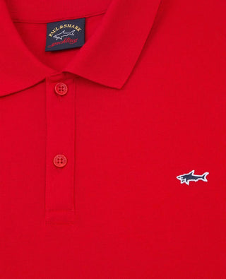 Paul & Shark - Plain short-sleeved cotton pique polo shirt