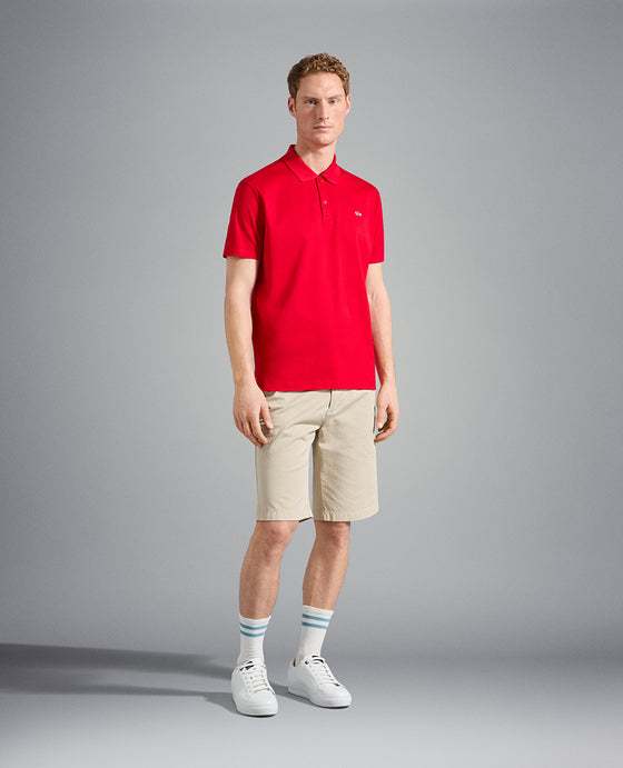 Paul & Shark - Plain short-sleeved cotton pique polo shirt