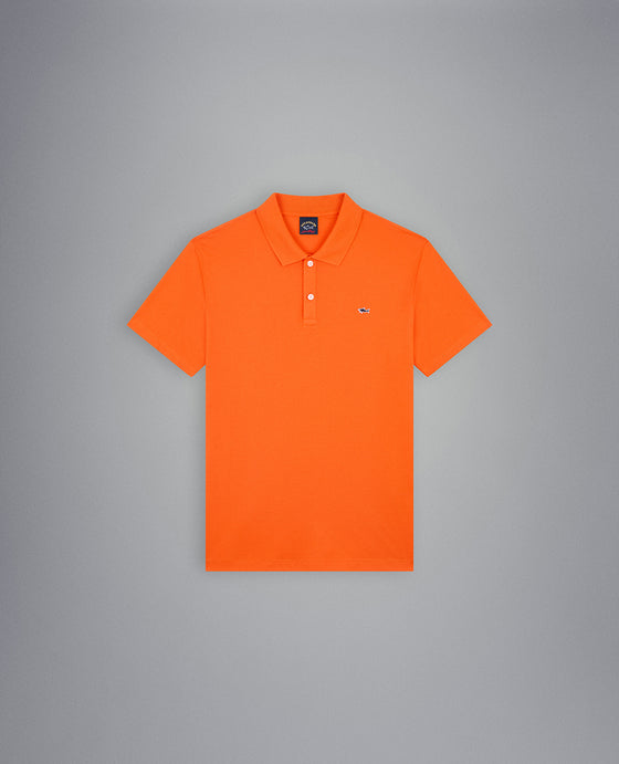 Paul & Shark - Plain short-sleeved cotton pique polo shirt