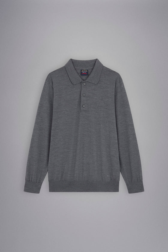 Paul & Shark - Col polo de laine mérinos extra fine Summer Wool