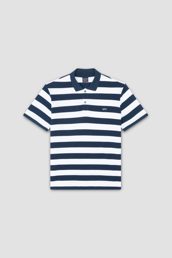 Paul & Shark - Short-sleeved striped cotton pique polo shirt