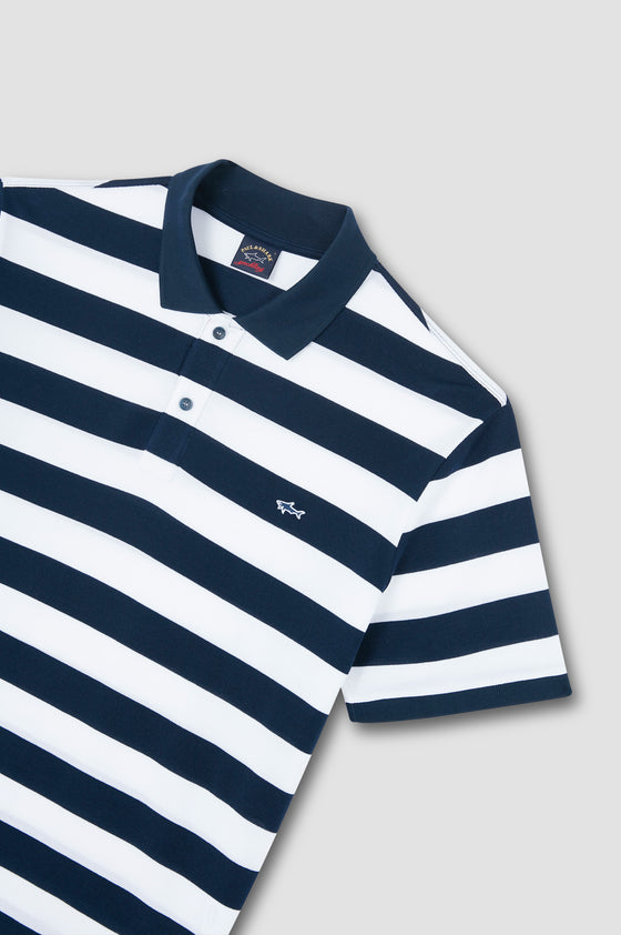 Paul & Shark - Short-sleeved striped cotton pique polo shirt