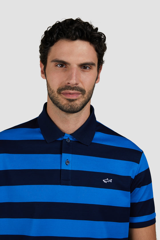 Paul & Shark - Short-sleeved striped cotton pique polo shirt