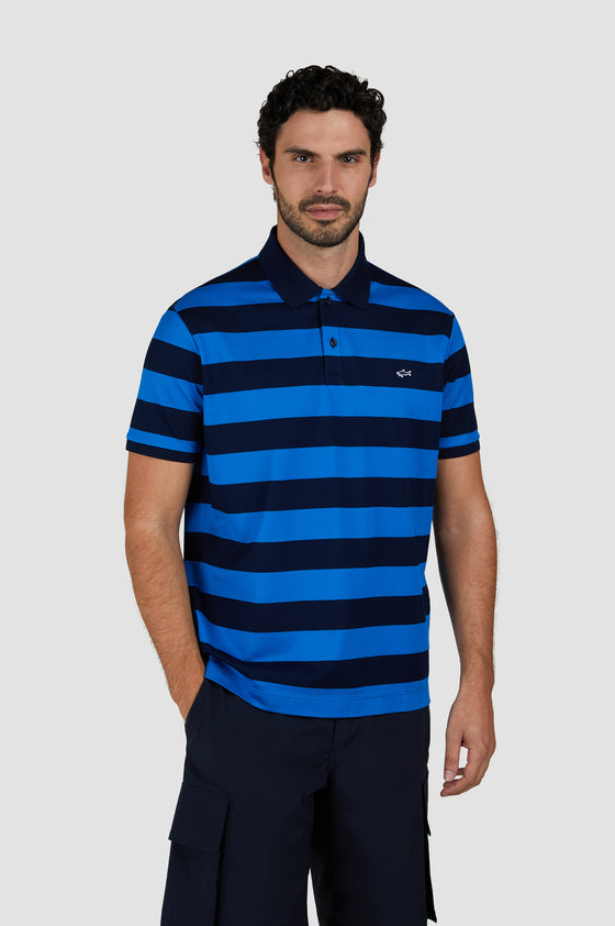 Paul & Shark - Short-sleeved striped cotton pique polo shirt