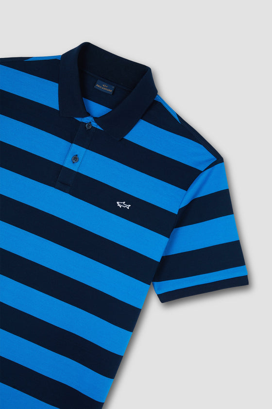 Paul & Shark - Short-sleeved striped cotton pique polo shirt