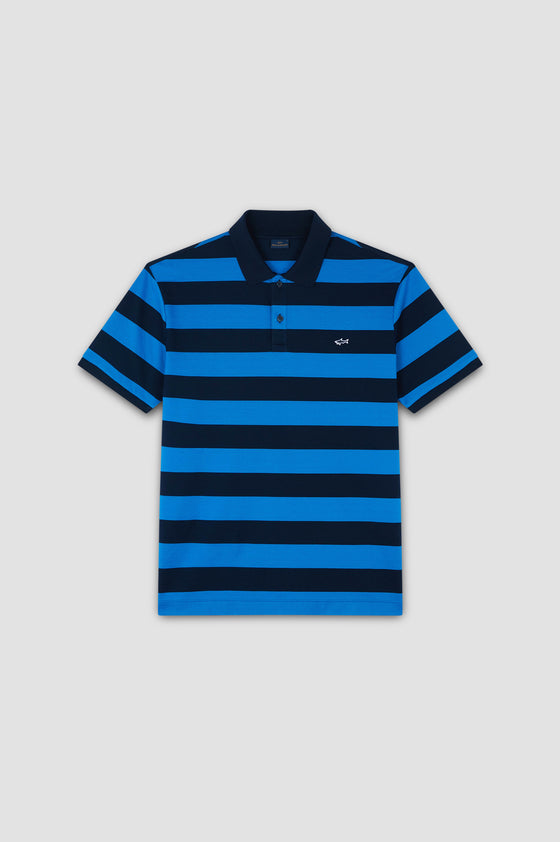 Paul & Shark - Short-sleeved striped cotton pique polo shirt