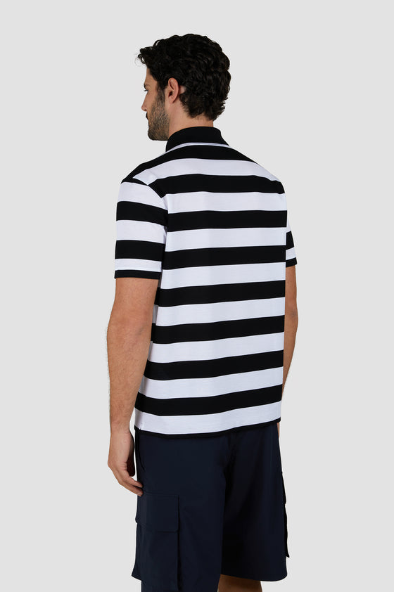 Paul & Shark - Short-sleeved striped cotton pique polo shirt