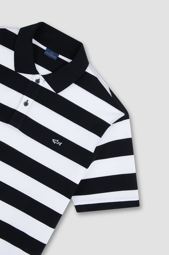 Paul & Shark - Short-sleeved striped cotton pique polo shirt