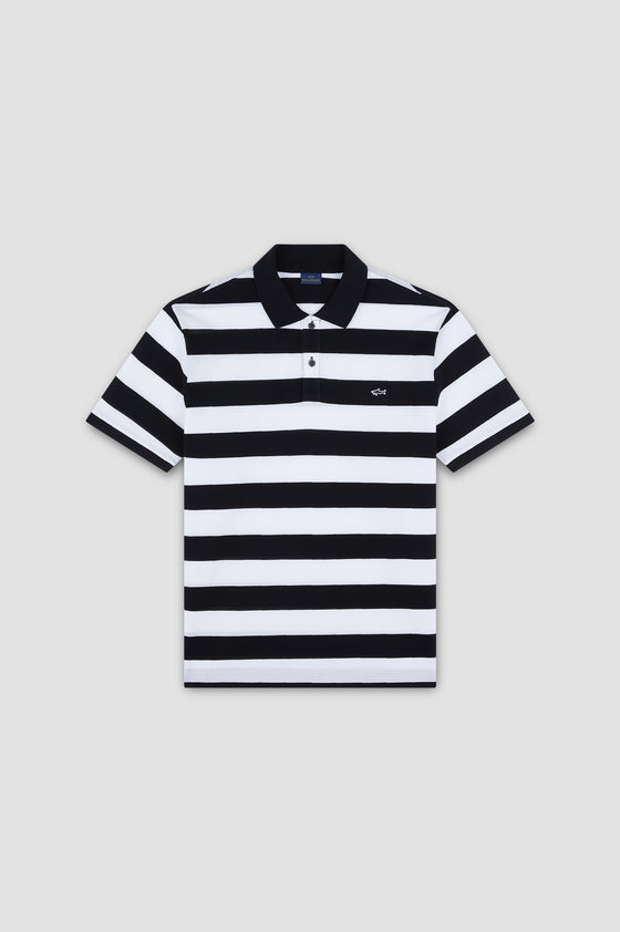 Paul & Shark - Short-sleeved striped cotton pique polo shirt