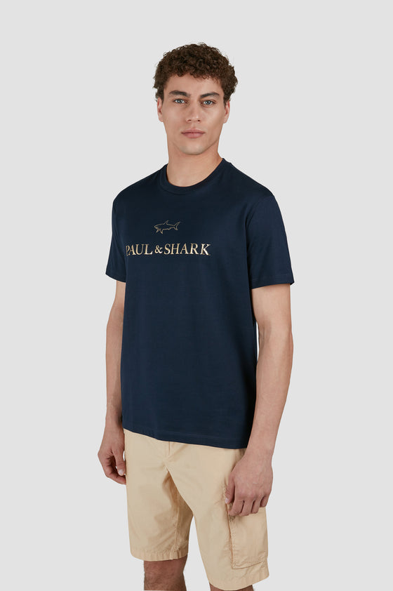 Paul & Shark - Short-sleeved metallic logo t-shirt