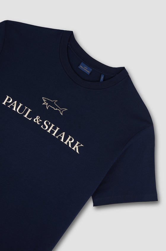 Paul & Shark - Short-sleeved metallic logo t-shirt