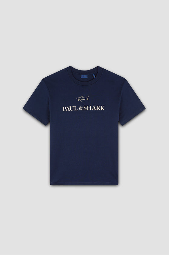 Paul & Shark - Short-sleeved metallic logo t-shirt