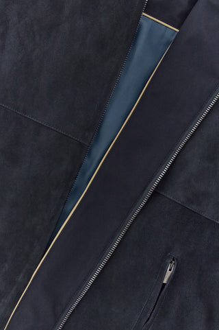 Paul & Shark - Cardigan de suede avec tricot de laine et cachemire
