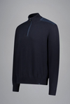 Paul & Shark - Fresco cotton zip-neck sweater with linen appliqués