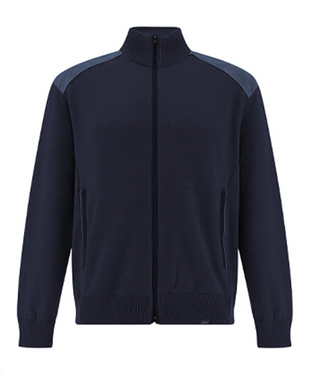 Paul & Shark - Wool cardigan with corded velvet appliqués