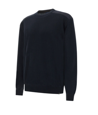 Paul & Shark - Summer Wool round neck wool sweater with Loro Piana appliqués