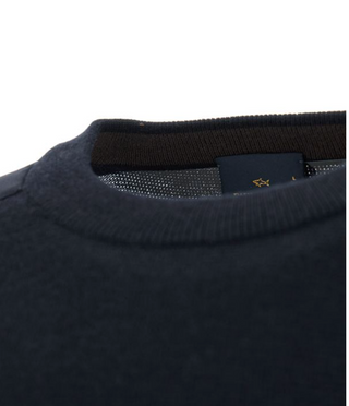 Paul & Shark - Summer Wool round neck wool sweater with Loro Piana appliqués