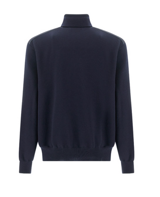 Paul & Shark - Typhoon Platinum Wool Zip-Up Collar Sweater