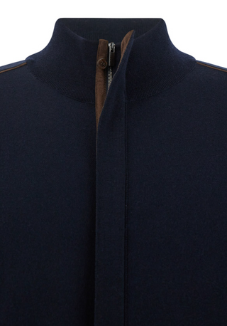 Paul & Shark - Wool cardigan with Alcantara® details