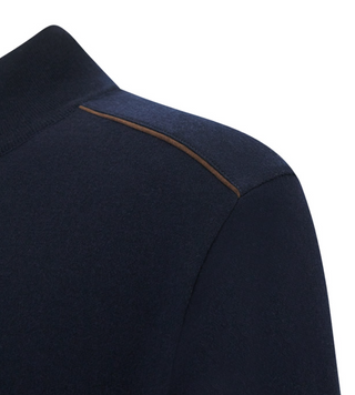 Paul & Shark - Wool cardigan with Alcantara® details