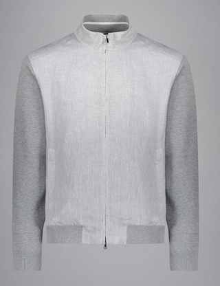 Paul & Shark - Fresco Cotton Cardigan with Linen Front