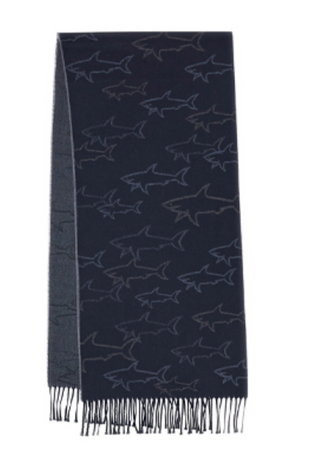 Paul & Shark - Wool scarf with sharks