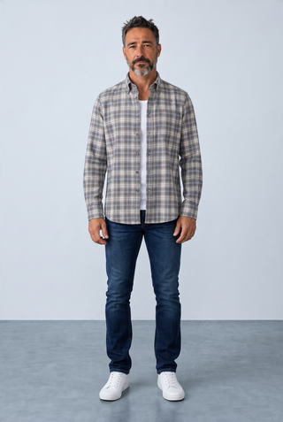 Paul & Shark - Chemise en flanelle de coton à motif à carreaux