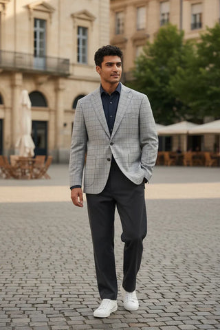 Digel - Edward - Small Checkered Jacket Stretch - Modern Fit