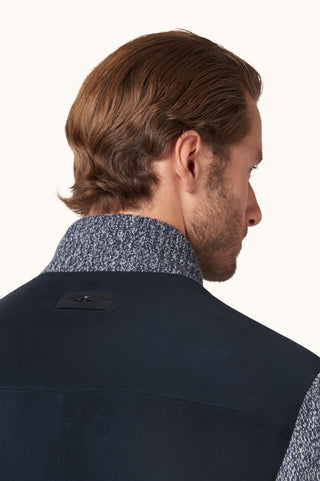 Paul & Shark - Cardigan de suede avec tricot de laine et cachemire