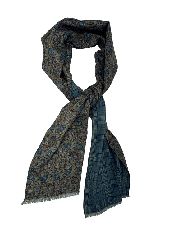 Hemley - Foulard paisley de laine réversible