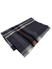  Hemley - Cashmere check scarf - Navy/Beige