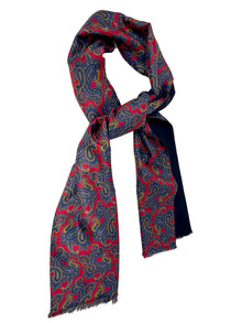  Hemley - Reversible silk and wool paisley scarf