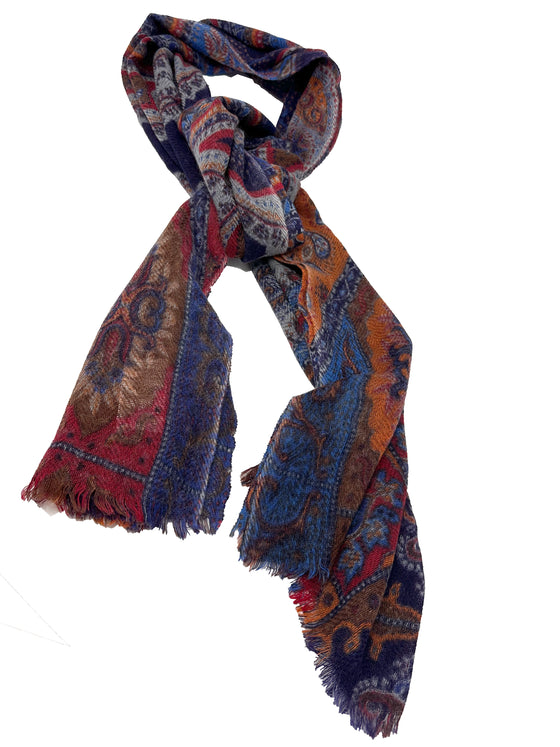 Hemley - Foulard paisley de laine et cachemire