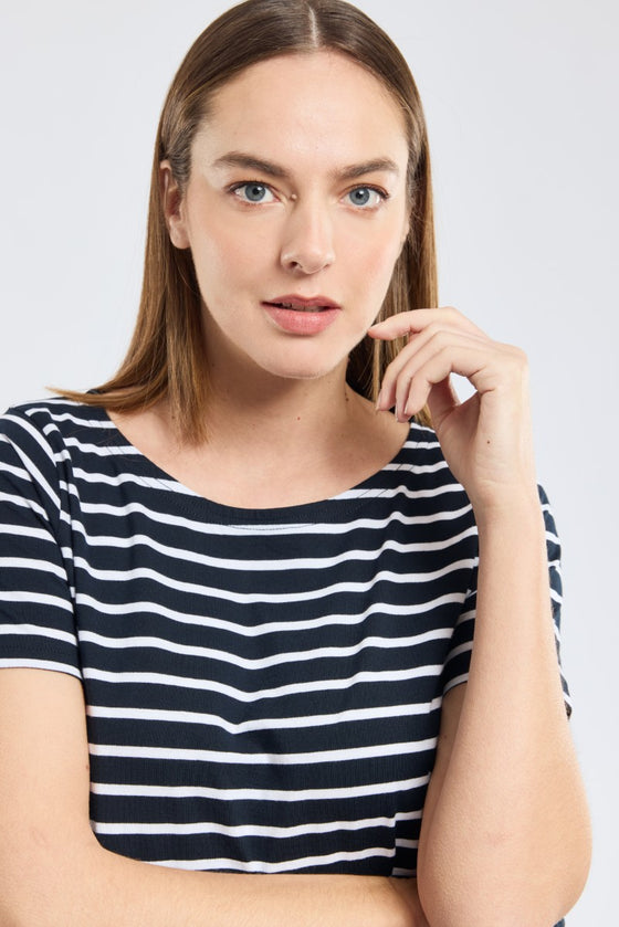 Armor-Lux - Hoëdic - Marinière coton léger manches courtes pour femme